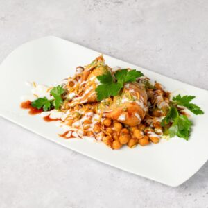 Vegetable Samosa Chaat (G,L)
